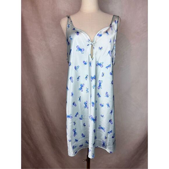 Vintage Butterfly Slip Nightie Morgan Taylor Intimates Size Large 90s Y2K - Picture 1 of 6